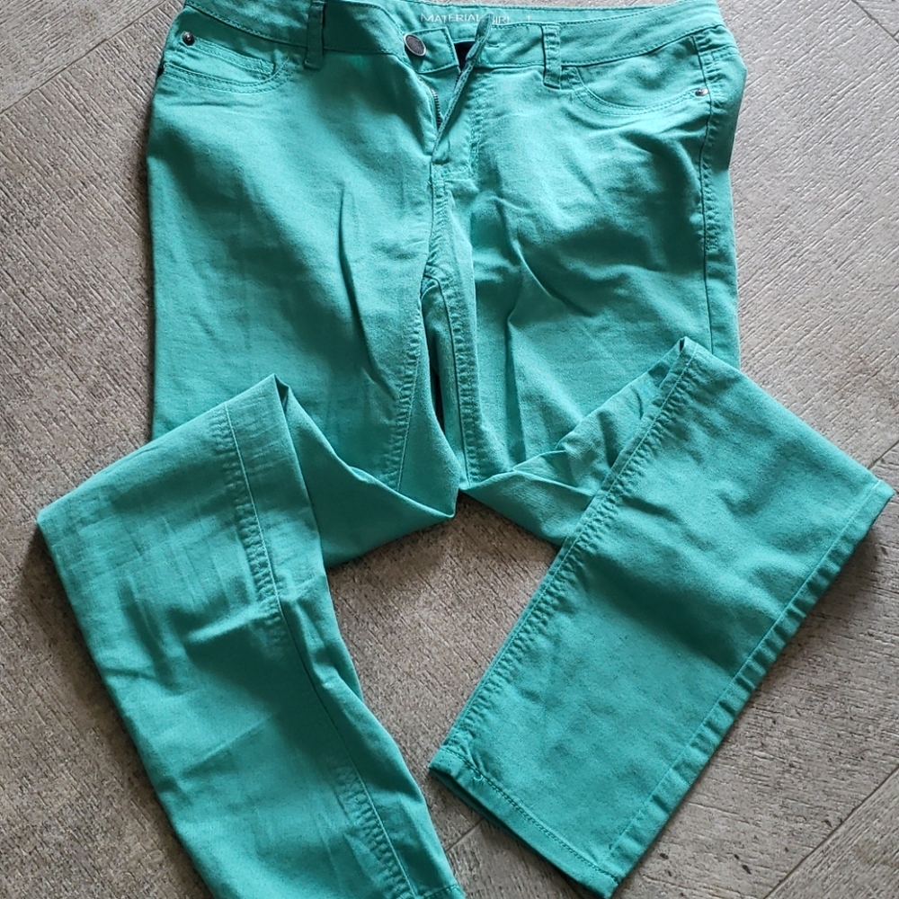Material Girl Teal Skinny Jeans